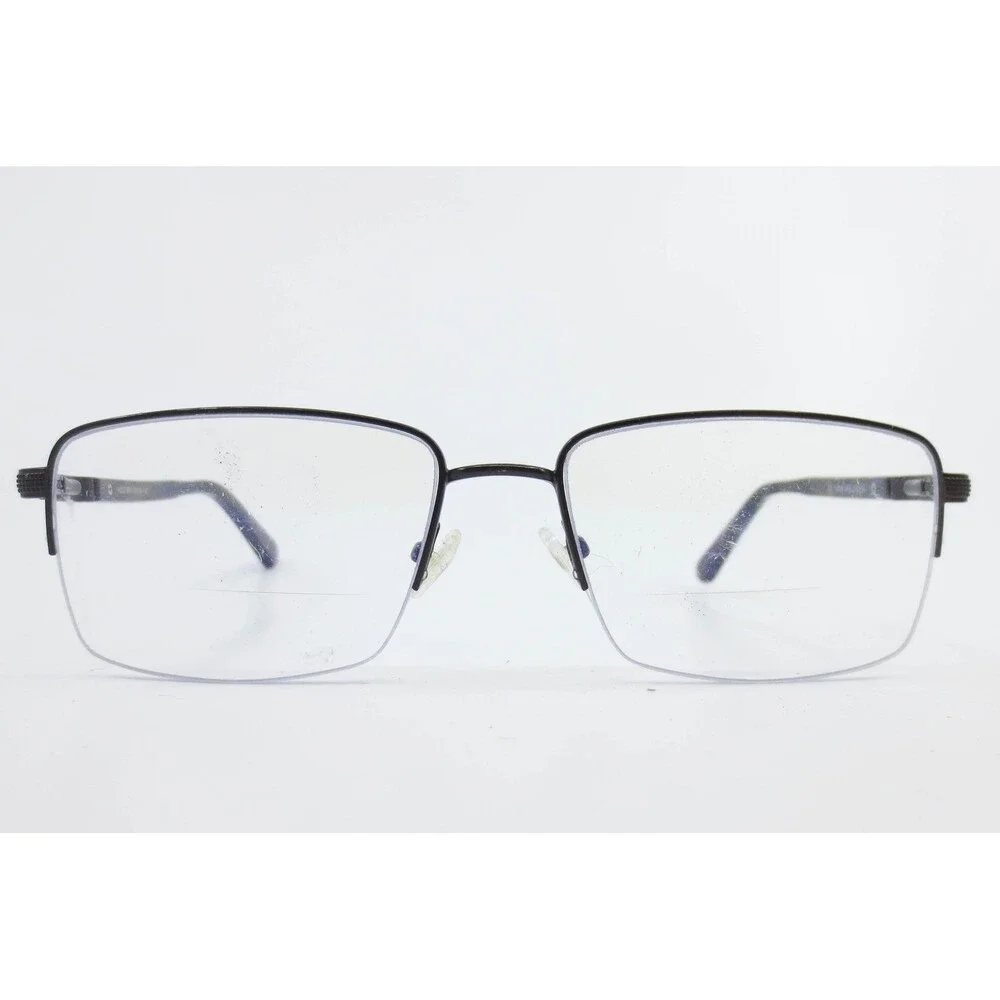Van Heusen H203 BRN Brown Rectangular Semi-Rimless Eyeglass Frames 58-18-145